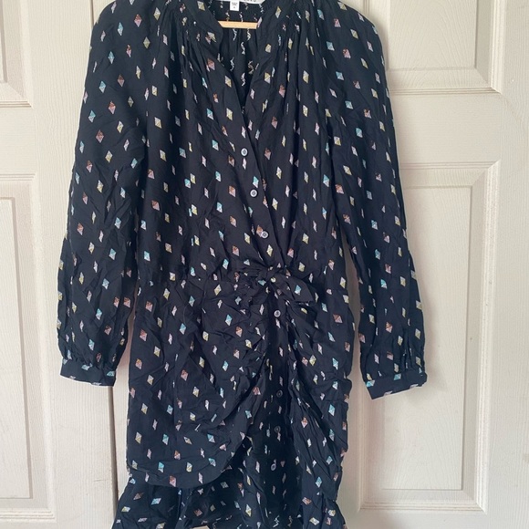 Veronica Beard Black Metallic Jacquard ALIA Ruched Ruffle mini dress - Picture 6 of 13